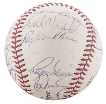 1968 National League Champion St. Louis Cardinals Team Signed ONL Giles Baseball With 22 Signatures Including Maris, Gibson, Brock, Carlton & Cepeda (JSA)